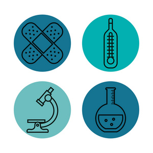 医疗器械用品保健图标套装图片