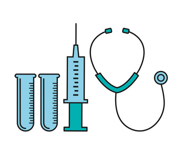 stetoscope 注射器和试管医疗设备