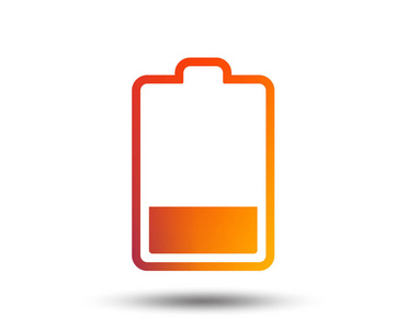 电池低电平标志图标与模糊的彩色梯度。