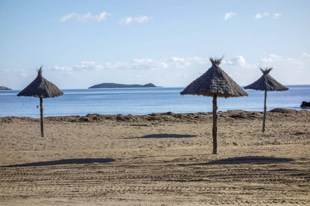 西班牙伊维萨北总区情报组圣 Eularia 的地中海海滩