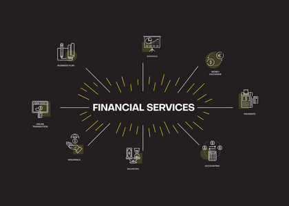 金融服务图表图标集