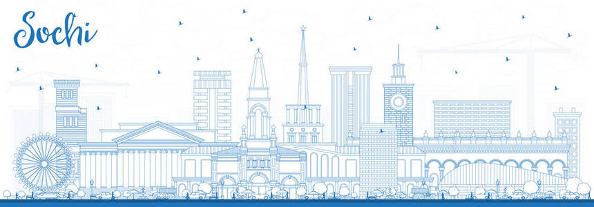 莫斯科城市天际线与蓝色建筑概述