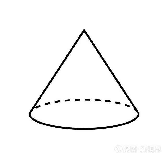 白颜色线性草图锥, 几何形状插画-正版商用图片11kz6y-摄图新视界