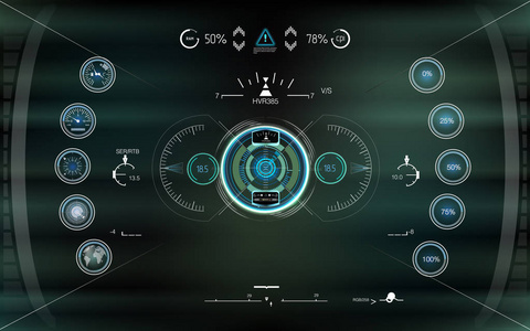未来展示。抽象的显示器。未来科幻现代游戏用户界面集