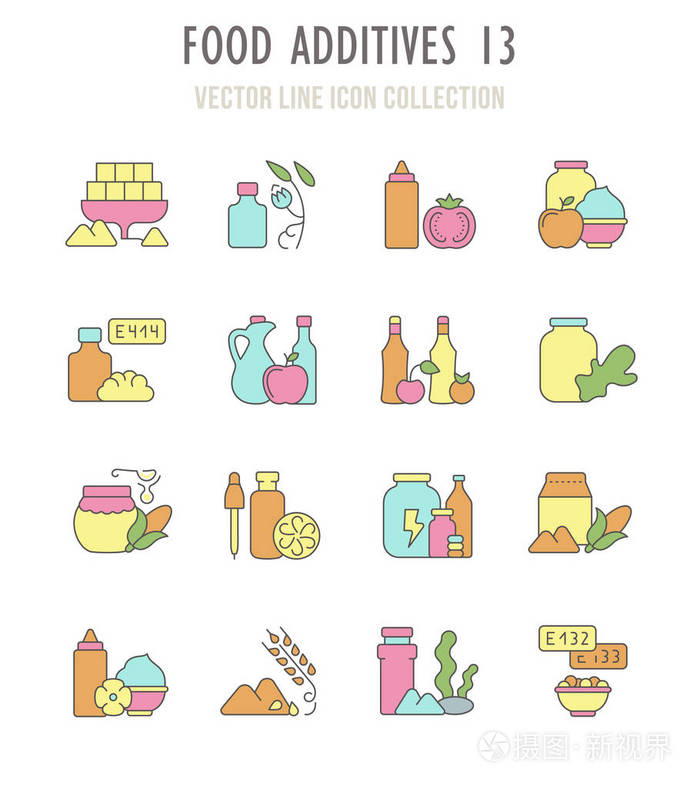 食品添加剂复古图标集插画-正版商用图片11lde6-摄图新视界
