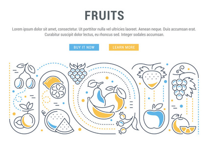 网站横幅和水果登陆页图片