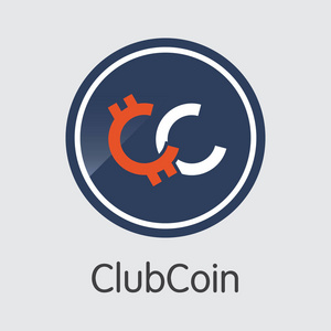 Clubcoin Blockchain Cryptocurrency。矢量俱乐部符号