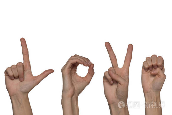 聋人手势与数字 l 的字母照片-正版商用图片11llj3-摄图新视界