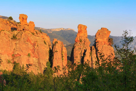 悬崖岩石全景，保加利亚贝洛格拉奇克
