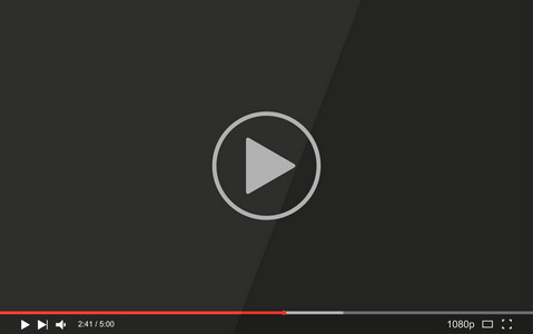 带按钮播放的全屏视频播放器, 矢量照片