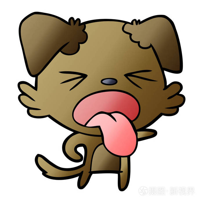 卡通厌恶狗的矢量插图