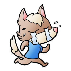 卡通哭狼逃跑了照片