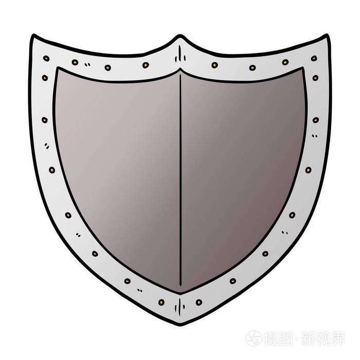 卡通盾牌的矢量插图