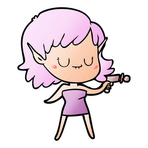 手绘精灵女孩图片