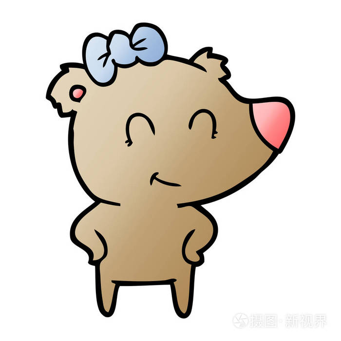 女熊漫画矢量插图