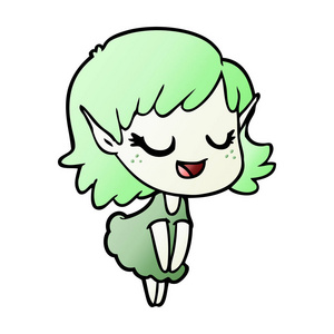 手绘精灵女孩图片