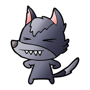 愤怒漫画愤怒狼漫画的矢量插图照片