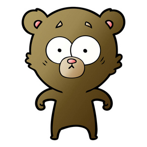 卡通惊讶熊的矢量插图插画