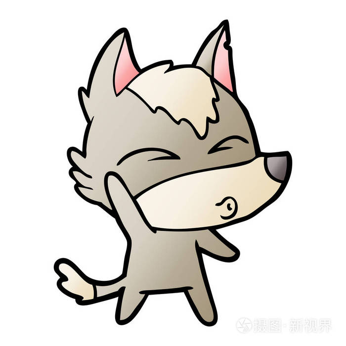 卡通狼的矢量插图
