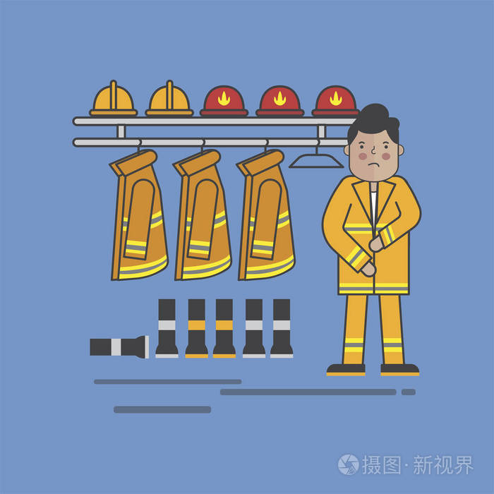 消防战士的插图