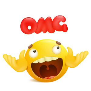 人物惊喜表情黄色 emoji 表情卡通人物.omg 惊喜概念照片