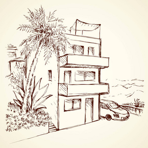 东别墅的庭院照片