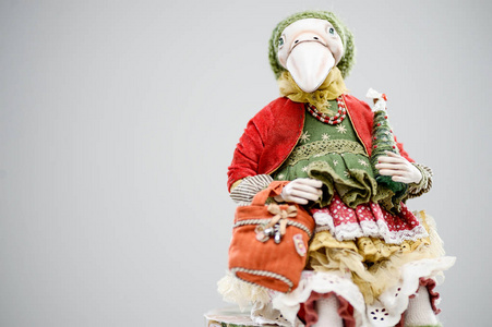 瓷黏土鸟白色圣诞节夹克玩偶