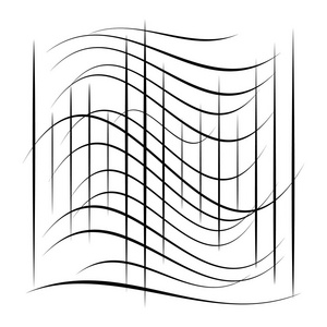 具有随机重叠线的抽象元素。抽象的离散线，矢量图解