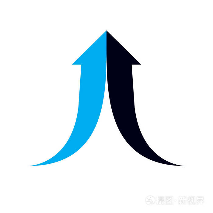 矢量上升箭头,图形设计元素.公司发展标志孤立在白色背景上.