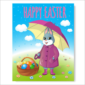 复活节兔子海报与 basket06