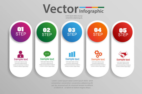 信息设计向量和营销图标可用于工作流布局图年度报告网页设计。 具有选项步骤或流程的业务概念。 向量EPS10