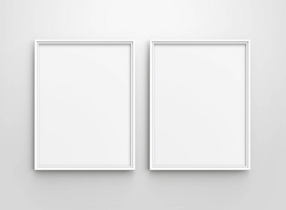 白色相框3渲染薄框收集与空空间装饰用途