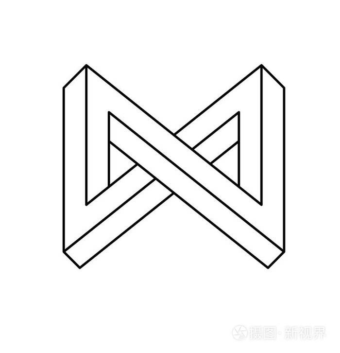 不可能的形状 视觉错觉 在白色上隔离的矢量插图 神圣的几何学 白色背景上的黑色线条插画 正版商用图片11nnon 摄图新视界 不可能的形状 视觉错觉 在白色上隔离的矢量插图 神圣的几何学 白色背景上的黑色线条插画 正版商用图片11nnon 摄图新视界