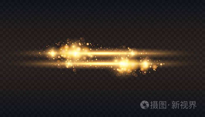 金色辉光粒子.闪光效果.有火花的爆炸.半透明特光效果.黑色背景.
