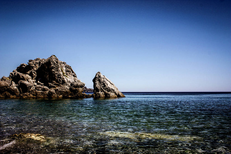 克里特岛海滩和海岸线景观