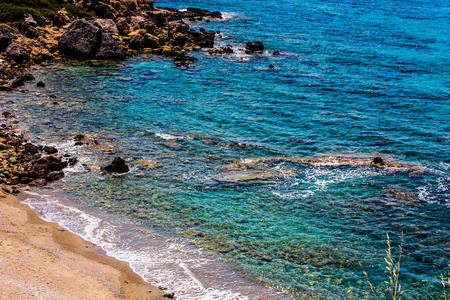 克里特岛海滩和海岸线景观