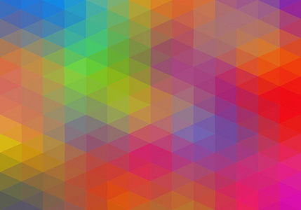 五颜六色的背景，由不同颜色的三角形组成，彼此相邻，一个在另一个下面。 像素抽象背景。 几何元素镶嵌