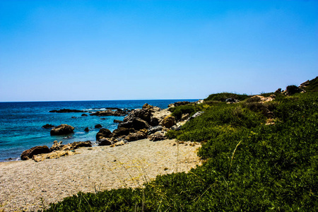 克里特岛海滩和海岸线景观
