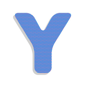 字母 Y 符号设计模板元素。矢量.霓虹灯蓝色图标无线