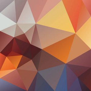 矢量抽象不规则多边形正方形背景三角形低聚模式-充满活力的橙色