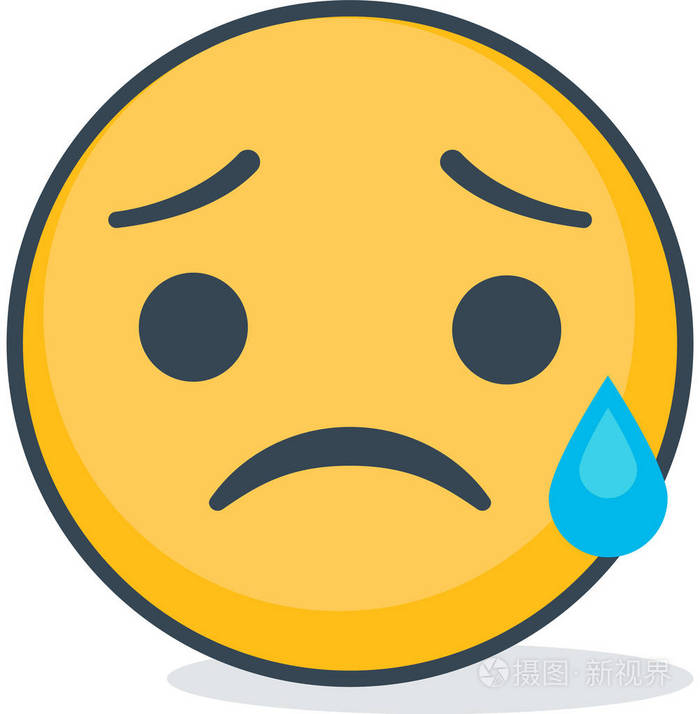 孤立哭泣悲伤的表情符号孤立图释