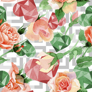 水彩风格野花玫瑰花朵图案图片