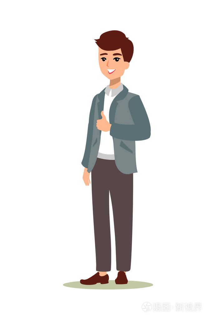 生意人字符集.动画字符.男性人物构造.不同的人的姿势.矢量集人物