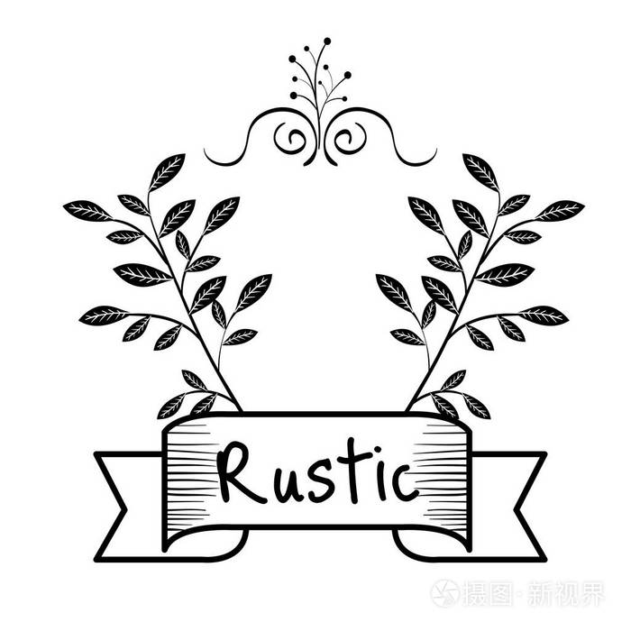 带树叶的乡间招牌插画-正版商用图片11os0h-摄图新视界