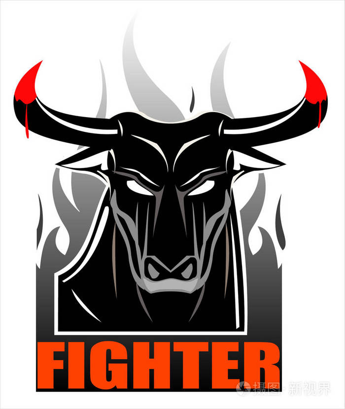 布尔. 野牛 牛头. 象征着力量的战斗精神,勇敢的勇气,英雄主义. 适合