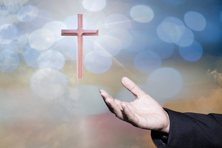 天主教圣餐中的基督徒祝福上帝仪式. 人和宗教观念.