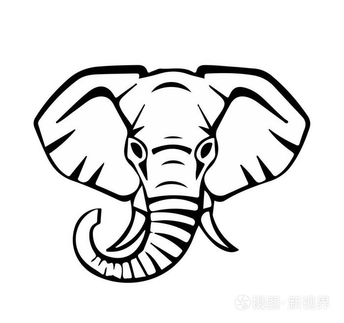 大象的头黑线载体