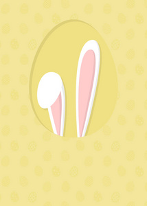可爱的复活节兔子耳朵背景与鸡蛋。 复活节背景与共空间。 矢量。
