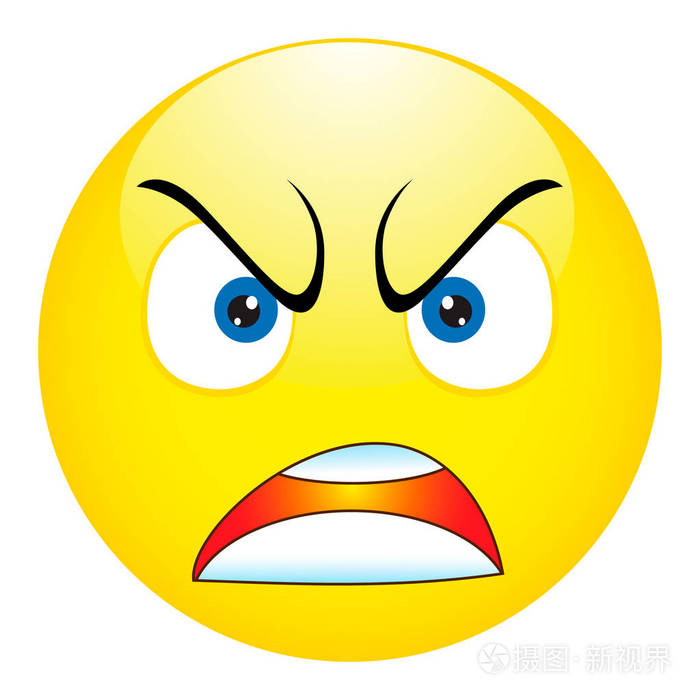 愤怒的表情符号表情符号笑脸矢量图