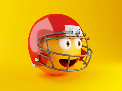 3d emoji 表情美式足球头盔
